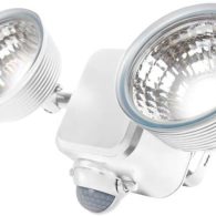 Lumenology Dual Security Motion Sensor Spotlights with Adjustable Heads and Sensitivity - Ultra-Bright 1,000 Lumen LED Flood Light - Waterproof/Outdoor (White)