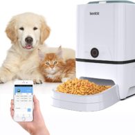 Iseebiz 6L Automatic Pet Feeder, Cat Dog Food Dispenser Hopper, 4 Meals a Day with Voice Recorder, Portion Control, Timer Programmable, Food Dispense Remind, IR Detect, for Medium Large Cats Dogs