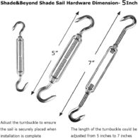 Shade&Beyond 316 Marine Grade Shade Sail Hardware Kit 5 inch for Triangle Sun Shade Sails Installation, 18 Pcs