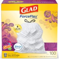 Glad ForceFlex Tall Kitchen Drawstring Trash Bags, 13 Gal, 100 Ct (Package May Vary)
