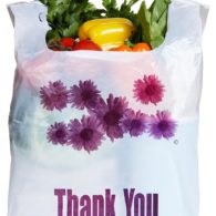 Purple Flower Thank You Plastic Heavy Duty Shopping Bags - 500 pcs/case