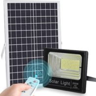 LEDMO 200W LED Solar Flood Light 400LED Dusk to Dawn Solar Powered Street Light Outdoor Waterproof IP67 with Remote Control Solar Chargeable Flood for Backyard|Garage|Driveway|Basketball Court