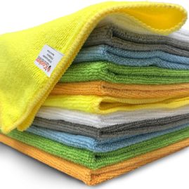 12 Pack Microfiber Cloths 15 x 12 inch Cleaning Supplies [Get Lint-Free Polished Results] Micro Fiber Cleaning Towels, Chemical Free Kitchen Towel, Clean Windows & Cars
