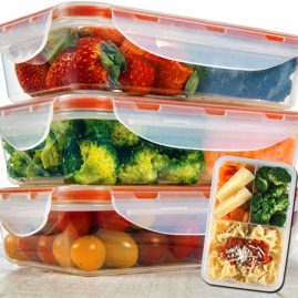Bento Lunch Box 3pcs set 24oz - Meal Prep Containers Microwavable - BPA Free - External Leak Proof - Portion Control Containers - Food Prep Containers Dishwasher Friendly - Snap Locking Lid